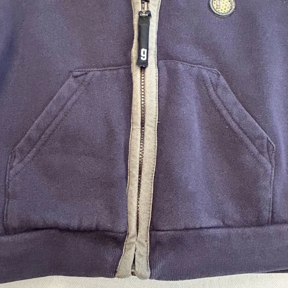 Y2K Vintage Gymboree Blue and Orange Zip-Up Hoodie Sweatshirt Size 12-18 Months
